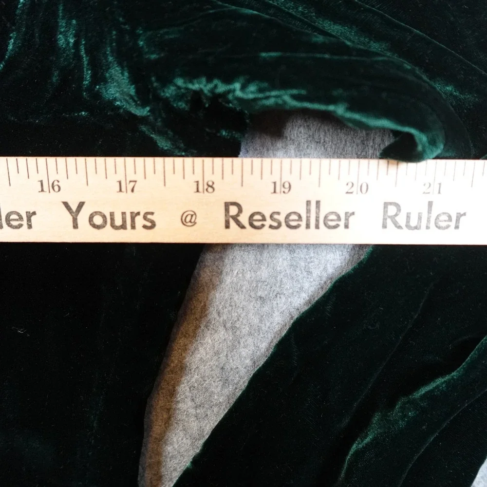 VTG Ralph Lauren Dress Girls‎ 12 Velvet Dark Green Red Trim Long Sleeve Holiday